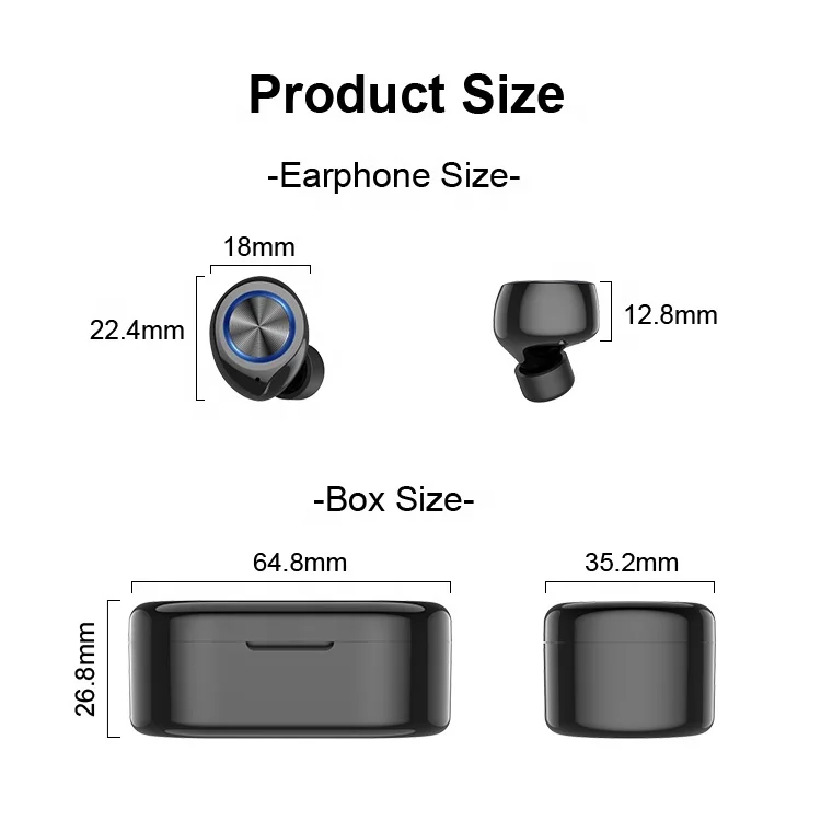 LED HD Display Wireless Earbud TW80 TWS Stereo Headphone in-Ear Built-in Mic Headset Premium Deep Bass Sound Sport Earphone - ANKUX.COM