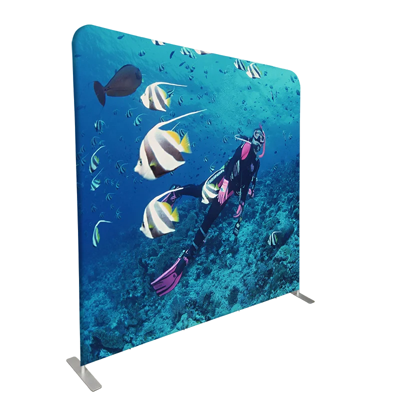 10ft Portable Tension Fabric media display wall Hot Selling straight ...