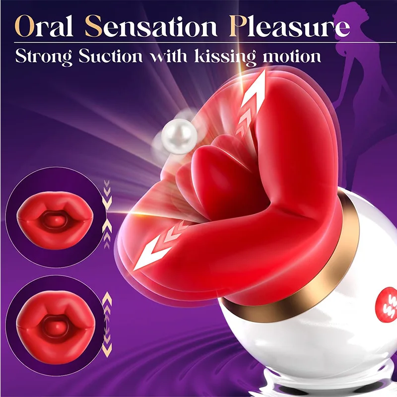 3-in-1 Adult Female Masturbator 10 Frequency Vibrator with Tongue-Licking Clitoral & Nipple Stimulation