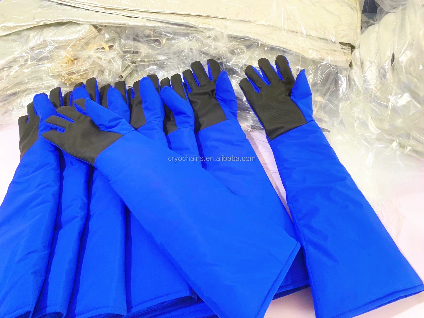 196 Degree Cryogenic Protection Kit Lab Safety Suit Cryogenic Gloves Blue For Medical Cryogenic