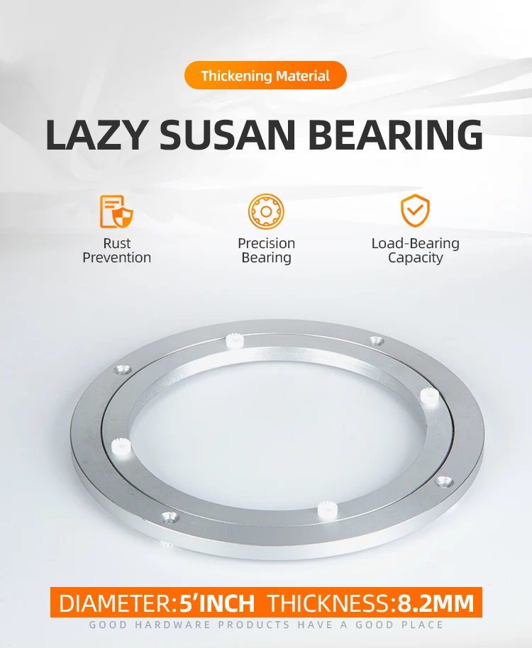 Precision Cast Aluminum Dining Table Revolving Bearings 140mm Round