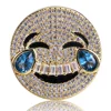 Ebay hot sale hiphop jewelry rings simliing happy crying expression face gold plated rings