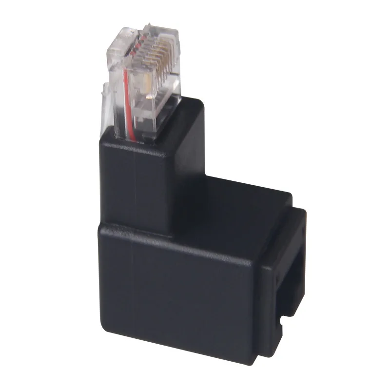 Right Angle L Shape Connector Male To Female Rj45 Adapter Factory Oem 2 Way Rj45 Cat5e Cat6e Lan