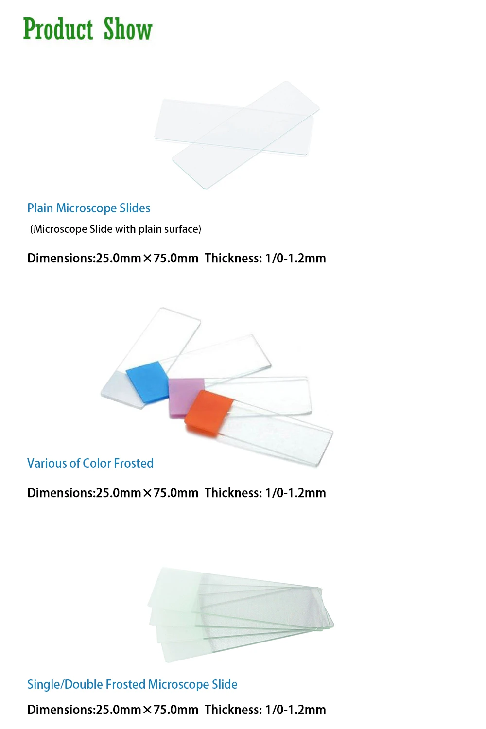 Custom Clear Glass Silanized Microscope Slides 7101 Glass Thermo Frosted Prepared Microscope