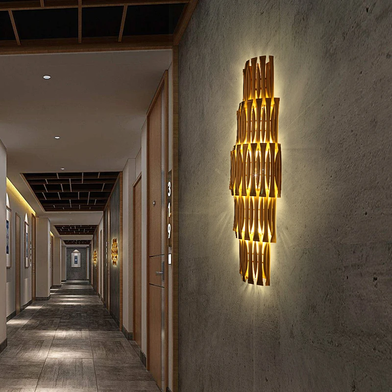 Modern design luxury long wall light hotel villa living room led light wall mount