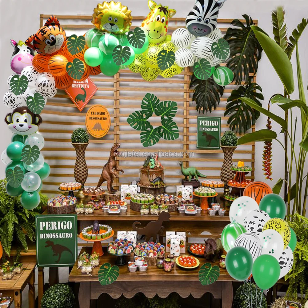 Zoo Safari Fournitures De Fete Vert Paume Feuilles Animaux Ballon Guirlande Jungle Bebe Douche Decoration Pour Enfants Garcon Buy Foret Parti Ballons Decorations Animal Sauvage Fete D Anniversaire Fournitures Safari Zoo Jungle Ferme Theme