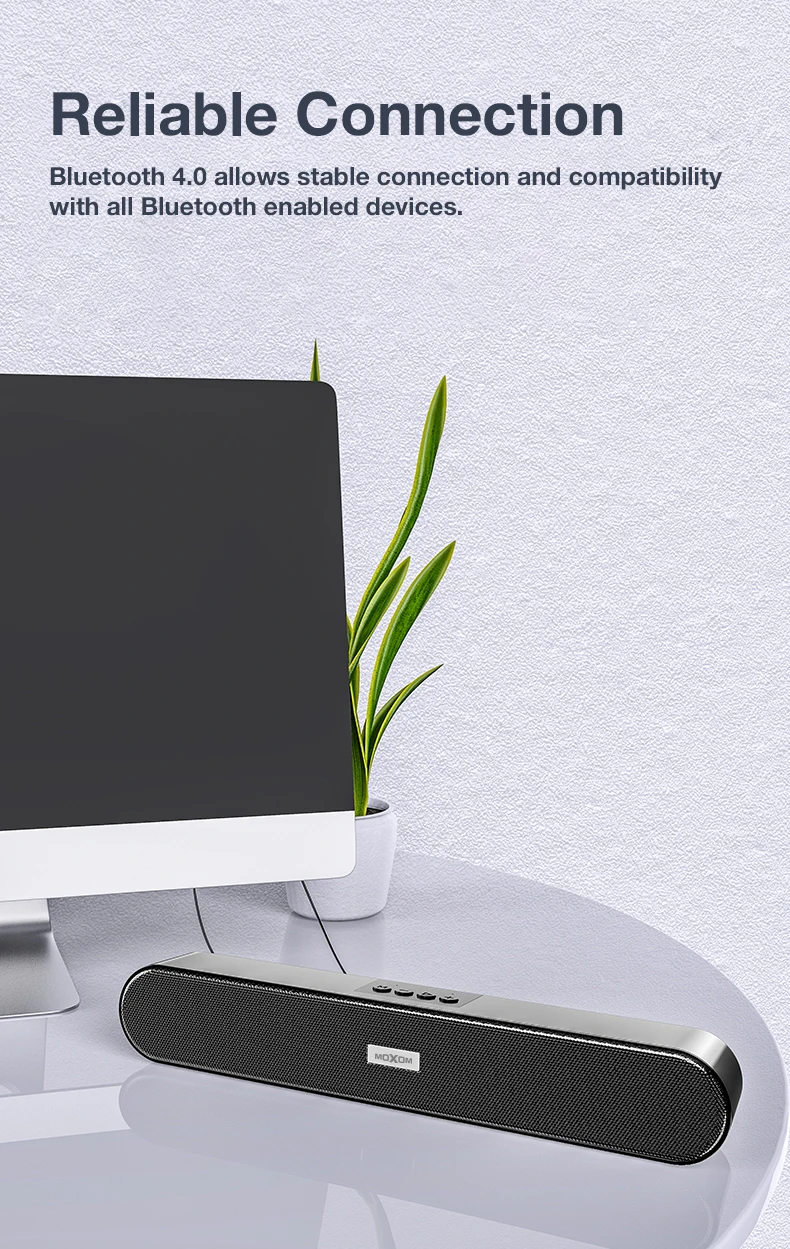 Moxom V5.0 Pc Soundbar Wired And Wireless Computer Speaker Home Theater