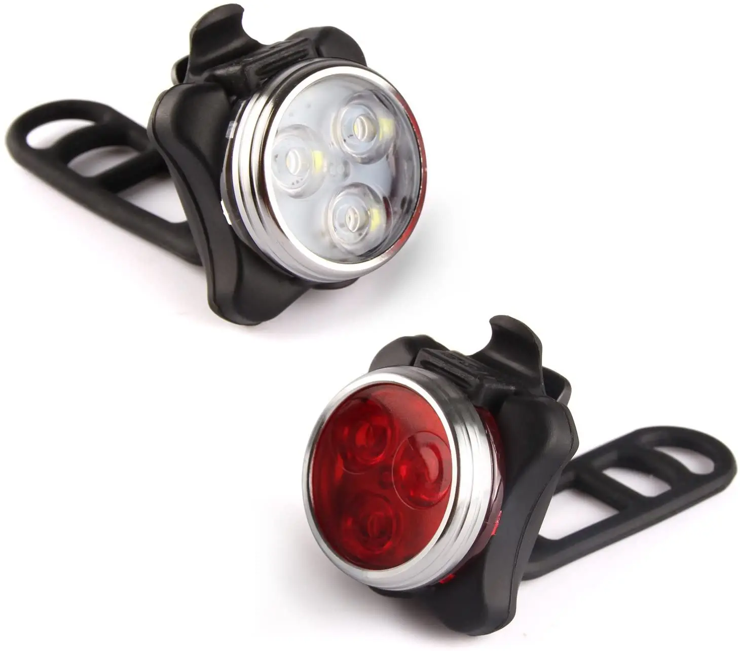 400mAh Lithium Battery Waterproof USB Rechargeable Set Super Bright Front Rear LED Bicycle Light