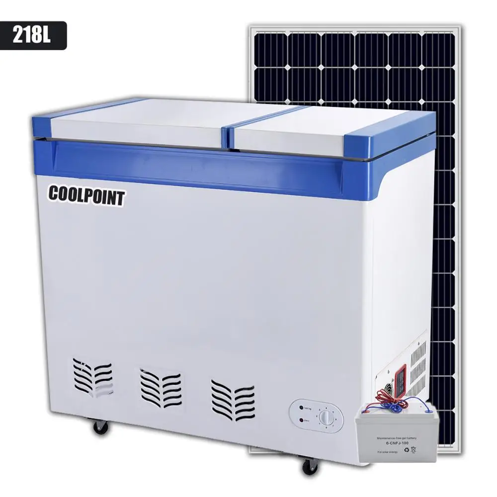 218l Double Temperature Solar Deep Chest Freezers Double Door Refrigerators & Freezers Compact