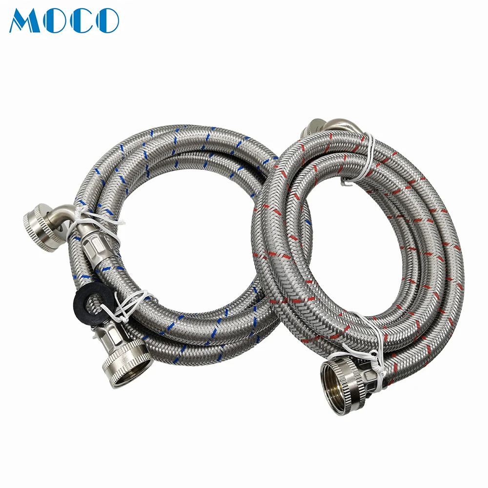 Fully Stocked 304 Stainless Steel Water Inlet Connector Braided Washing ...
