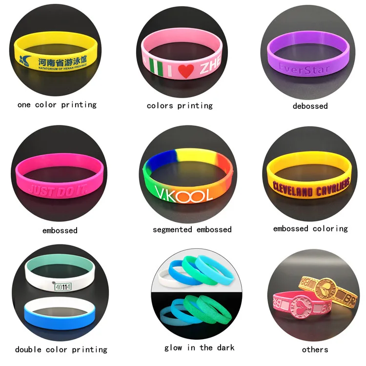 Wholesale cheap custom silicone bracelets rubber wrist band wristband details