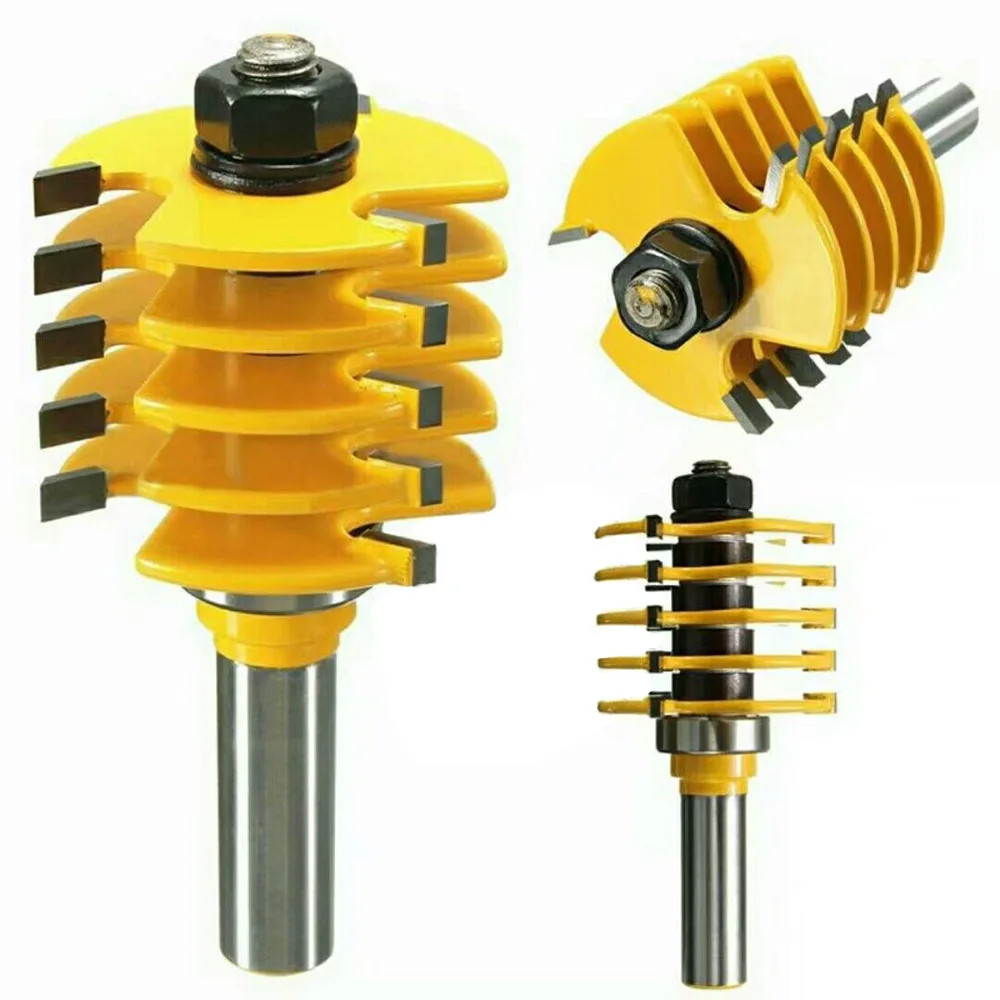 Adjustable Finger Joint Router Bit 1/2 Inch Shank Cutter Tool With 5