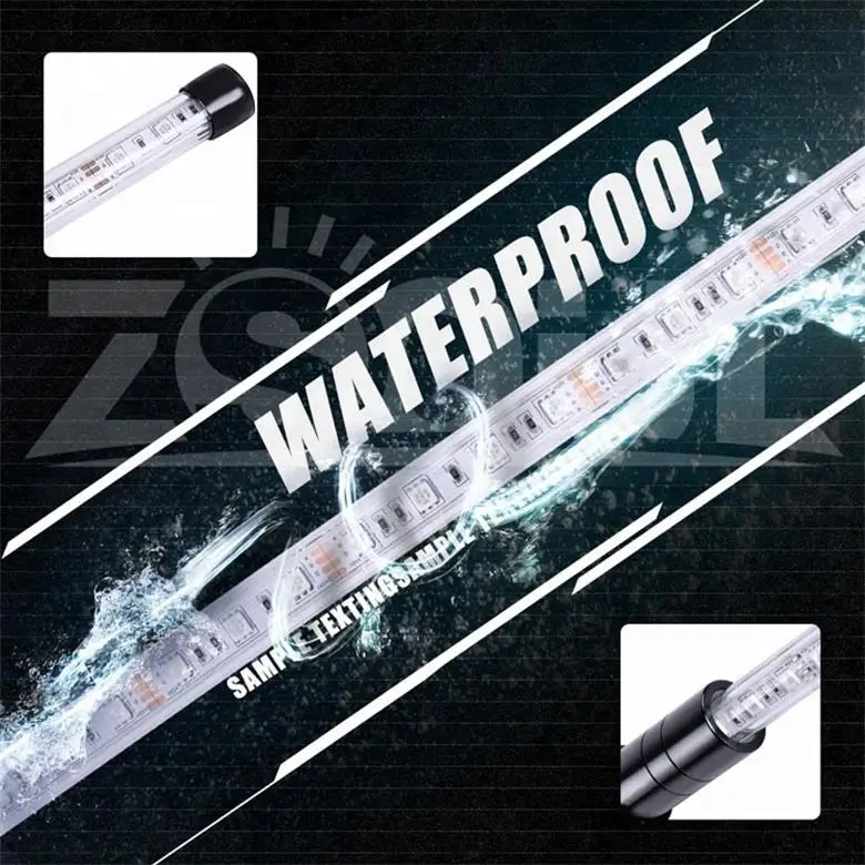 3ft 4ft 5ft 6ft Led Whip Flag Rgb Antenna Rainbow Flexible Tube Led Whip Light for Atv Utv Buggy Jeeps Led Safety Warning Light 15