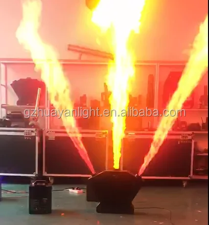 200w LPG Three Head Fire Machine - Stage DMX Flame Projector
