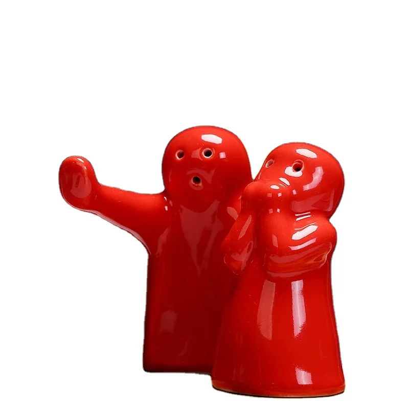 Custom Stoneware Hug Salt And Pepper Shaker Restaurant Creative Funny