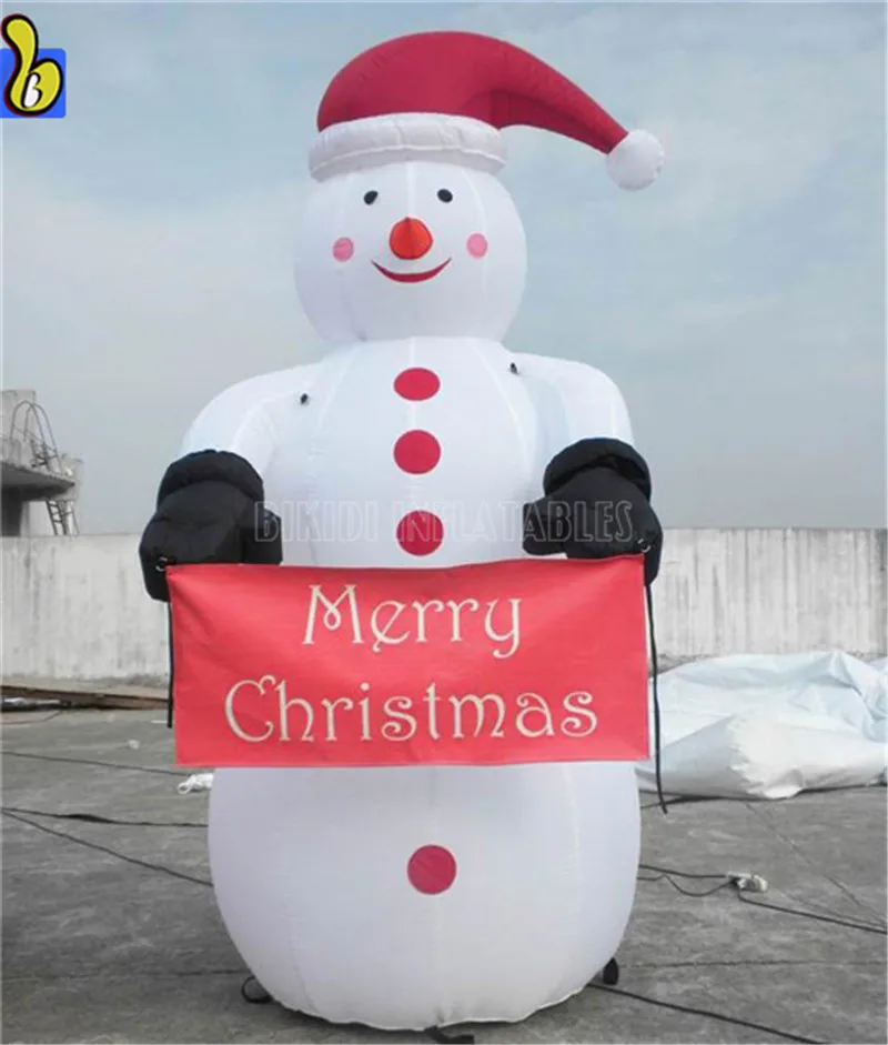 Merry Christmas Inflatable Snowman,10 Feet Snow Balloon For Decoration ...