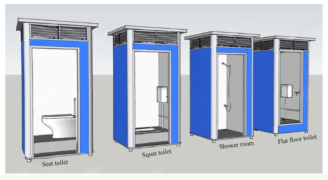 Movable Prefab Toilet Low Cost Ready Made Portable Toilet Cabin Shower