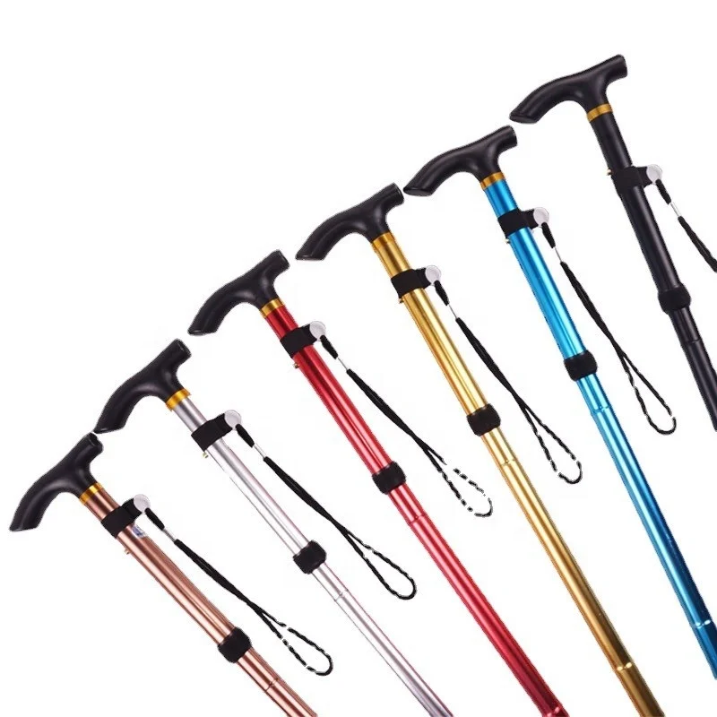 Custom Aluminum Foldable Walking Stick Telescopic Collapsible Cane old man Walking Stick details