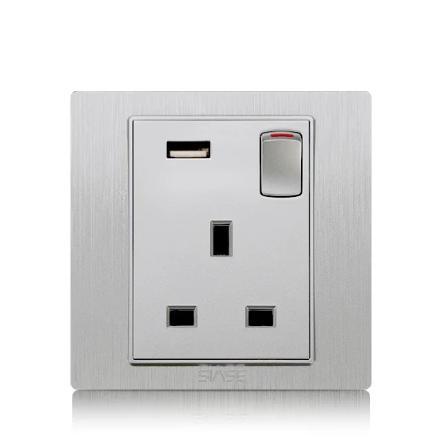 3 Pin Wall Socket with USB Charger Outlet With USB Port
