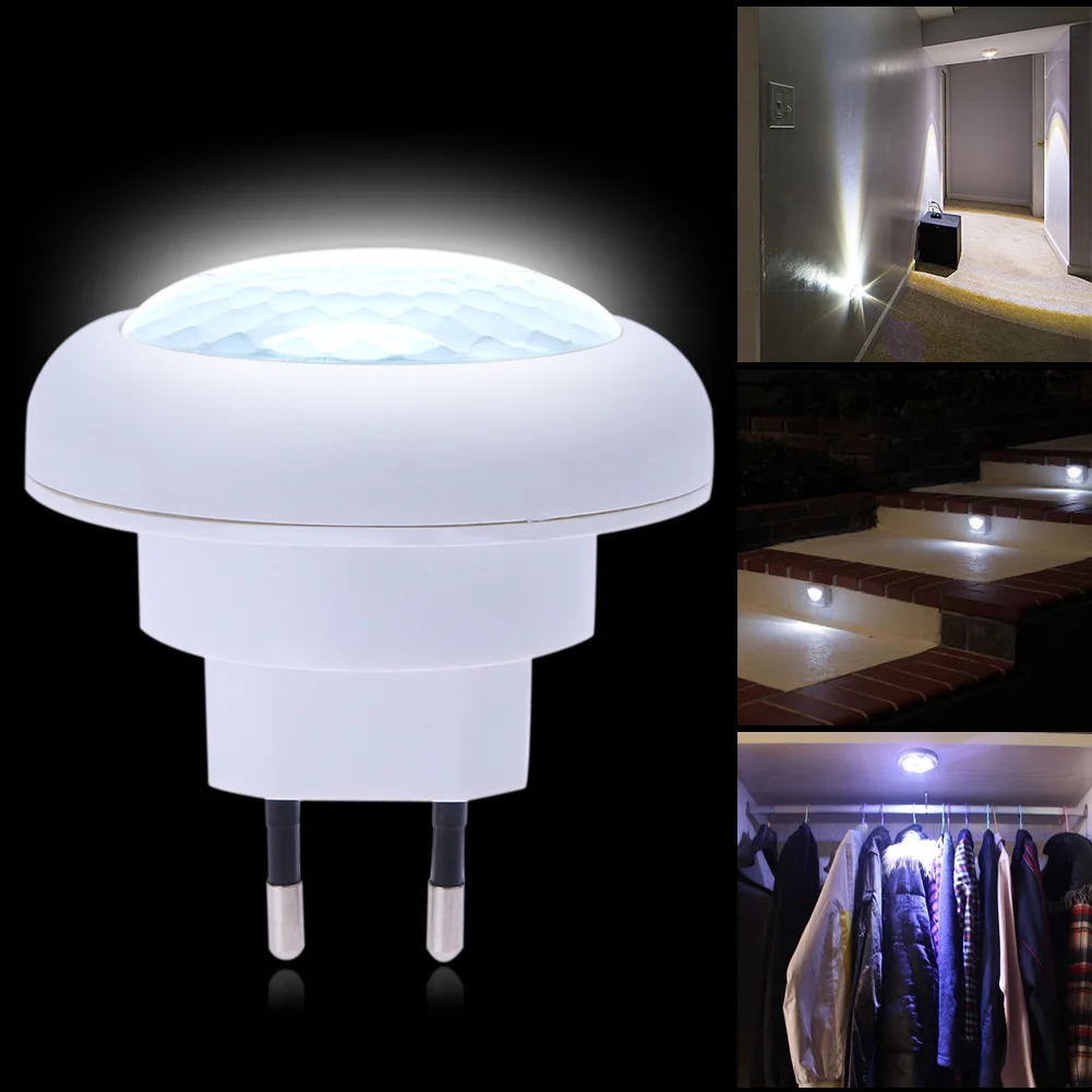 220v 0.5w plug switch PIR Sensor Round Shape LED Nightlight