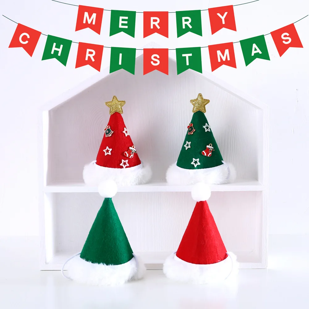 Interactive Eco-Friendly Cat Chew Toy Set Santa Claus Tree Hat Bow Tie Collar Teaser Wand Plush Christmas Pet Toy