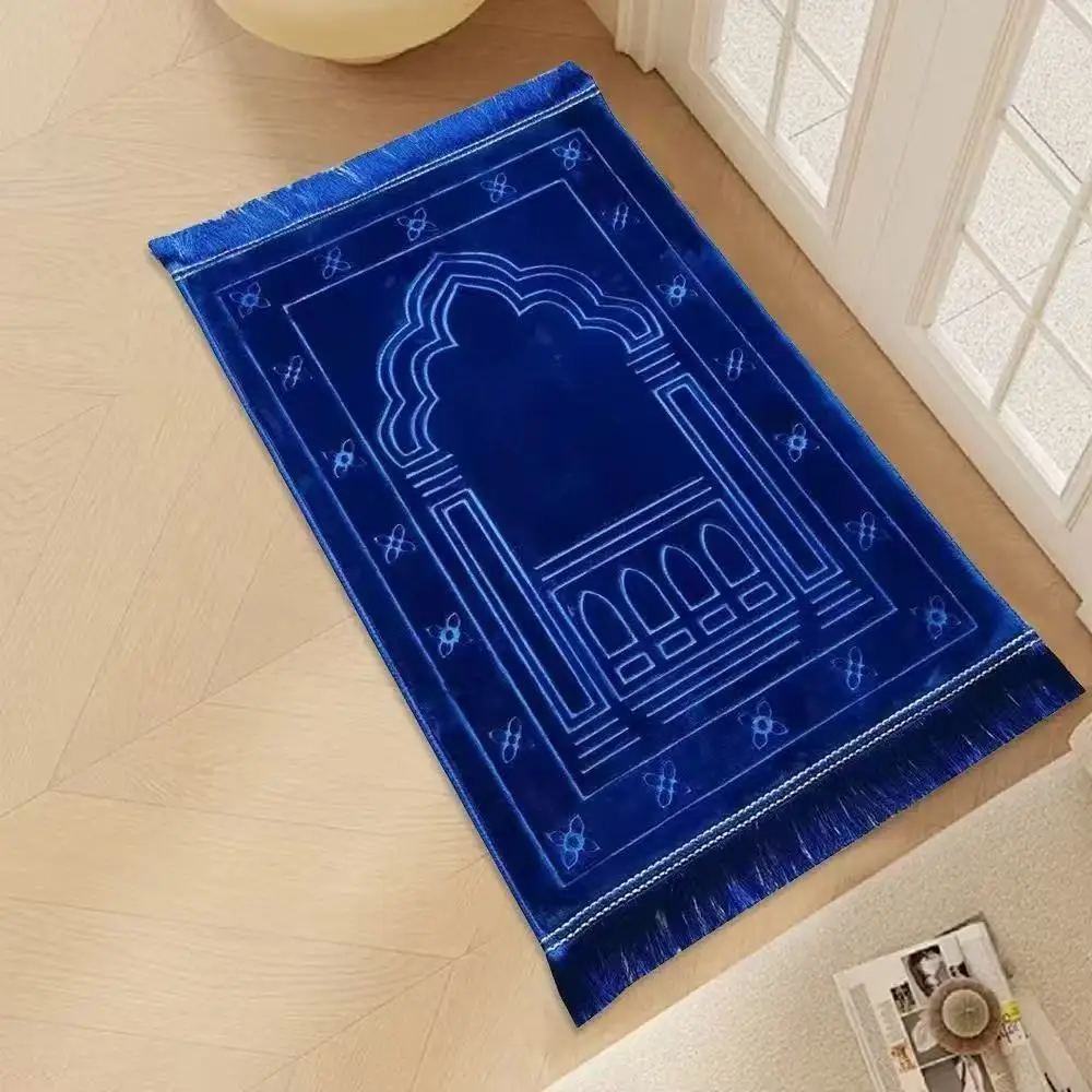 Embroidered Raschel Prayer Mat Thickened Islamic Rug For Home_voghion.com