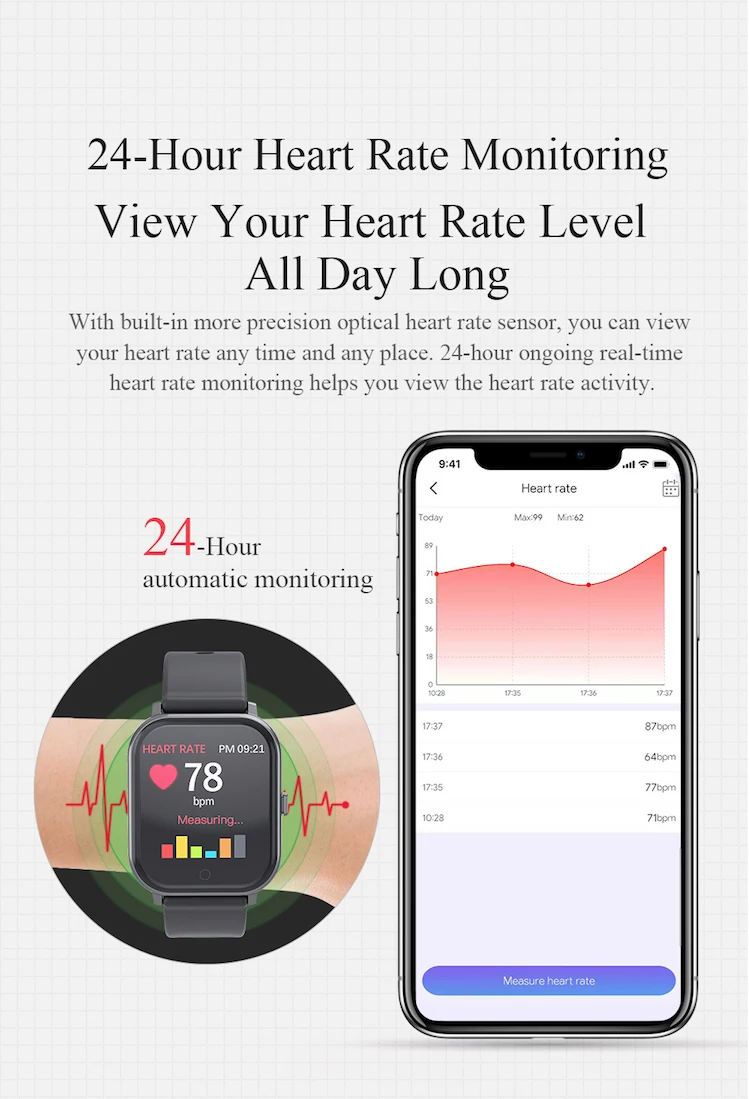 2020 Intelligent smart watches T55 waterproof sports bracelet for phone smartwatch heart rate monitor