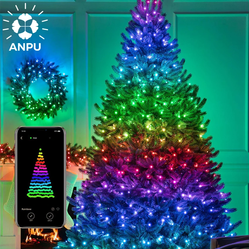 RGB Waterproof String Light Twinkly Smart Christmas Tree Lights Controlled By Twinkly Strings 175 Led Twinkly Rgbw