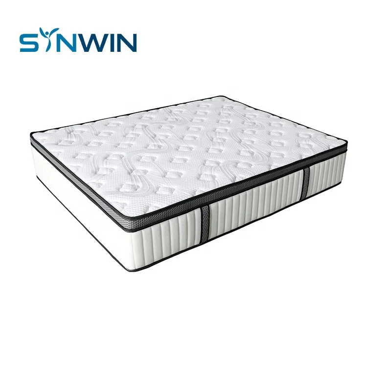 34 cm High End Plush euro Top Coolux Memory Foam Firm spring mattress