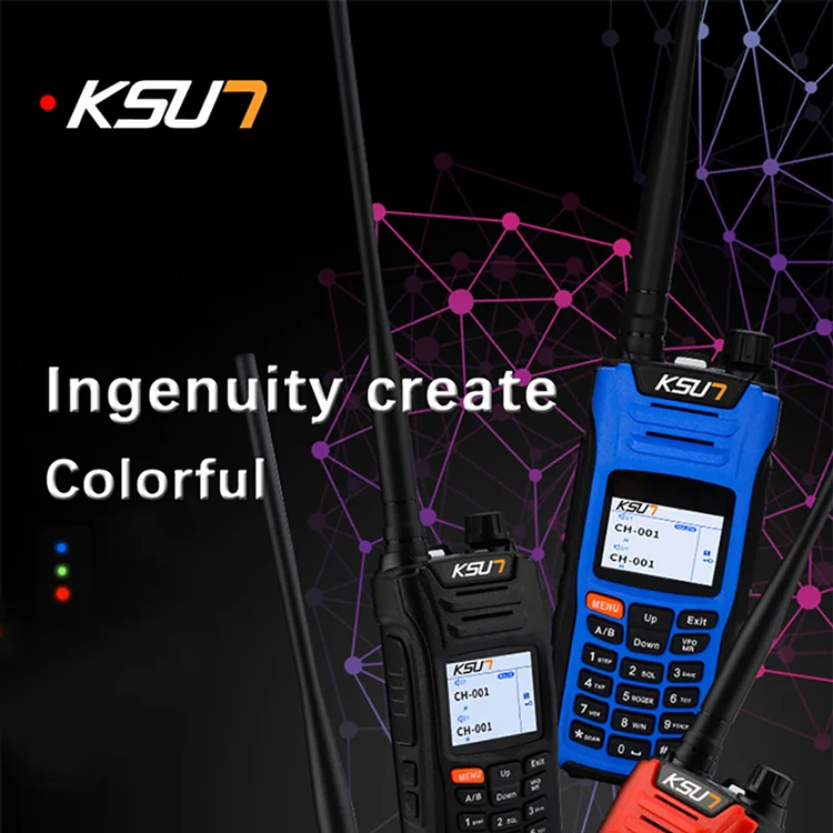 KSX68D-B Dual Band Portable Walkie Talkie With Sim Card Radio Communicator Amateur Handy Transceiver Phone Two Way Radio