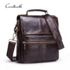 contact's dropship factory custom wholesale genuine leather vintage luxury business casual mens crossbody shoulder bag messenger