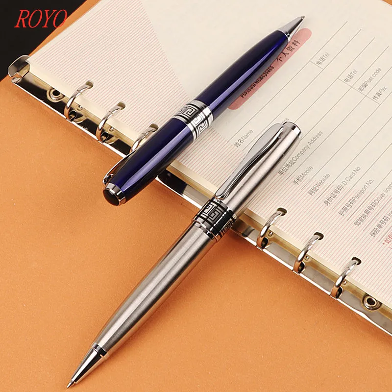 Luxury Heavy Metal Embossing Laser Engraving Logo Metal Brass Promotional Roller Ballpoint Pen
