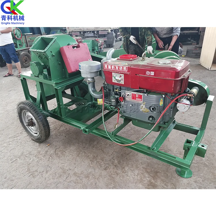 self feeding Single Shaft 40hp diesel electric engine wood Waste Pallet Tree Timber chipper  Recycling branch shredde Machine