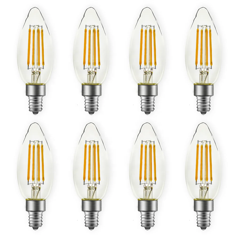8 Pack Custom Made E12 Led Lamp Light Bulb Flame b10 Bulbs