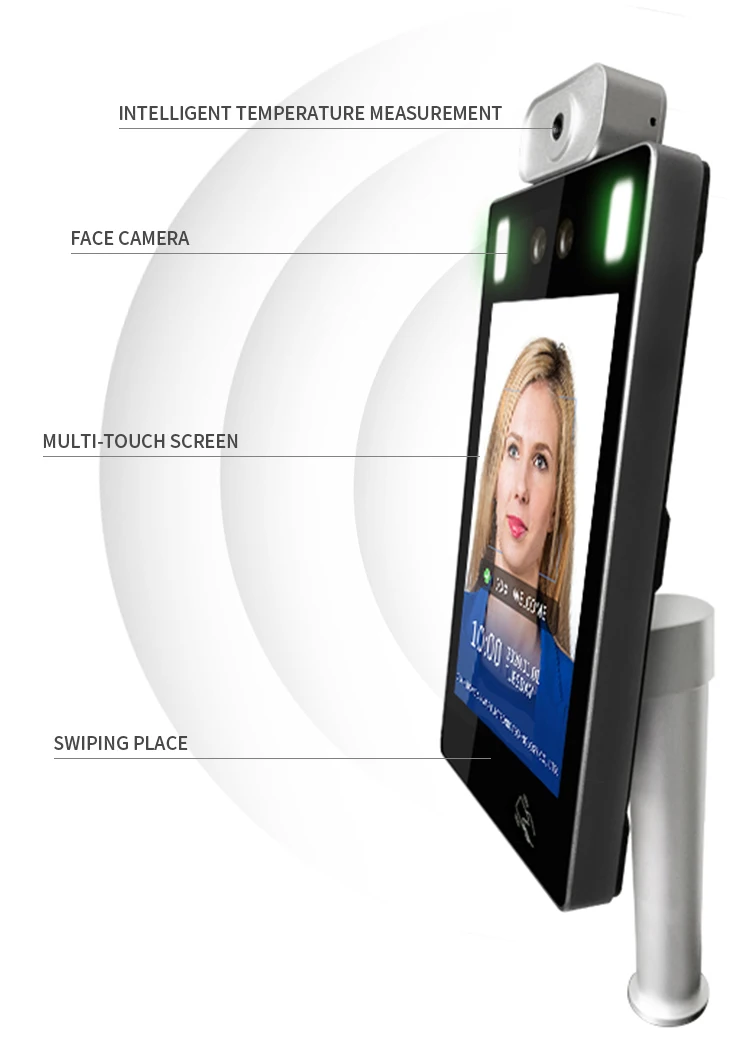 smart school touch screen sdk qr biometric facial recognition attendance access control system timy temperature face recognition