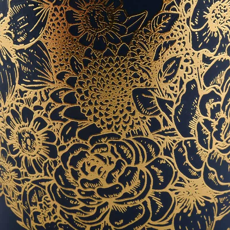Luxury Ceramic Candle Jar With Gold Printing