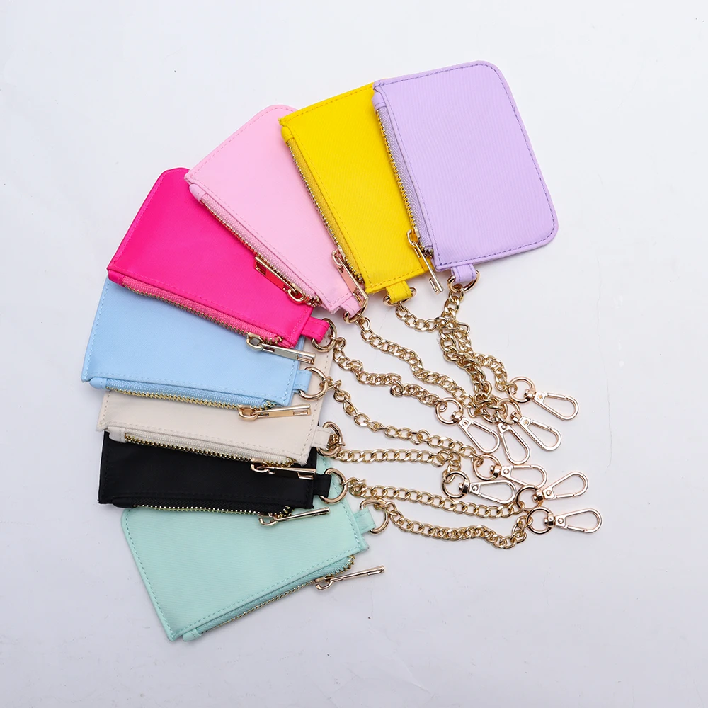 Low Moq Rts Customized 8 Colors Colorful Coin Purse Nylon Wallet