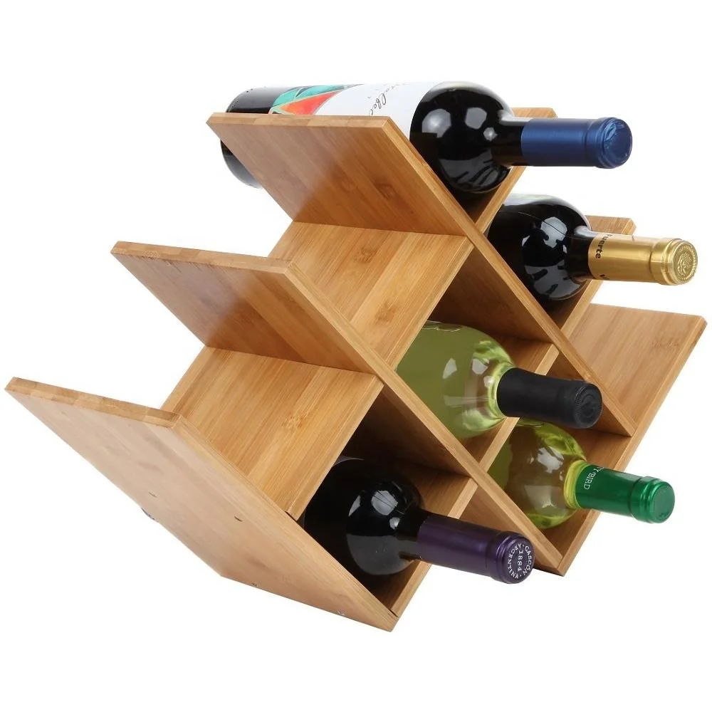 Kitchen Organizer 12bottle Bamboo Wine Bottle Holder For Cellar