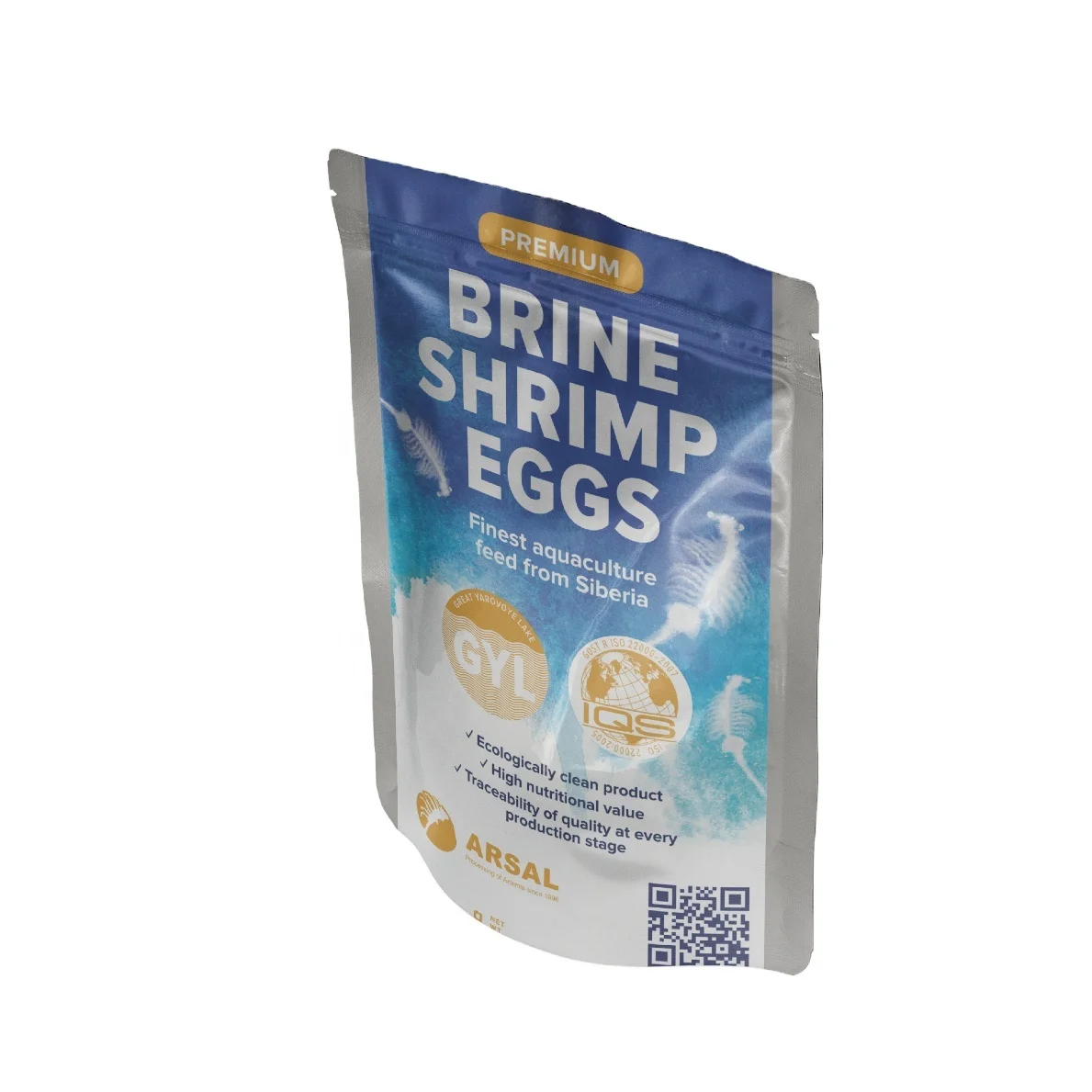 
Foil Package Hatching Rate 75%-85% Artemia Cysts Brine Shrimp Eggs Sale 