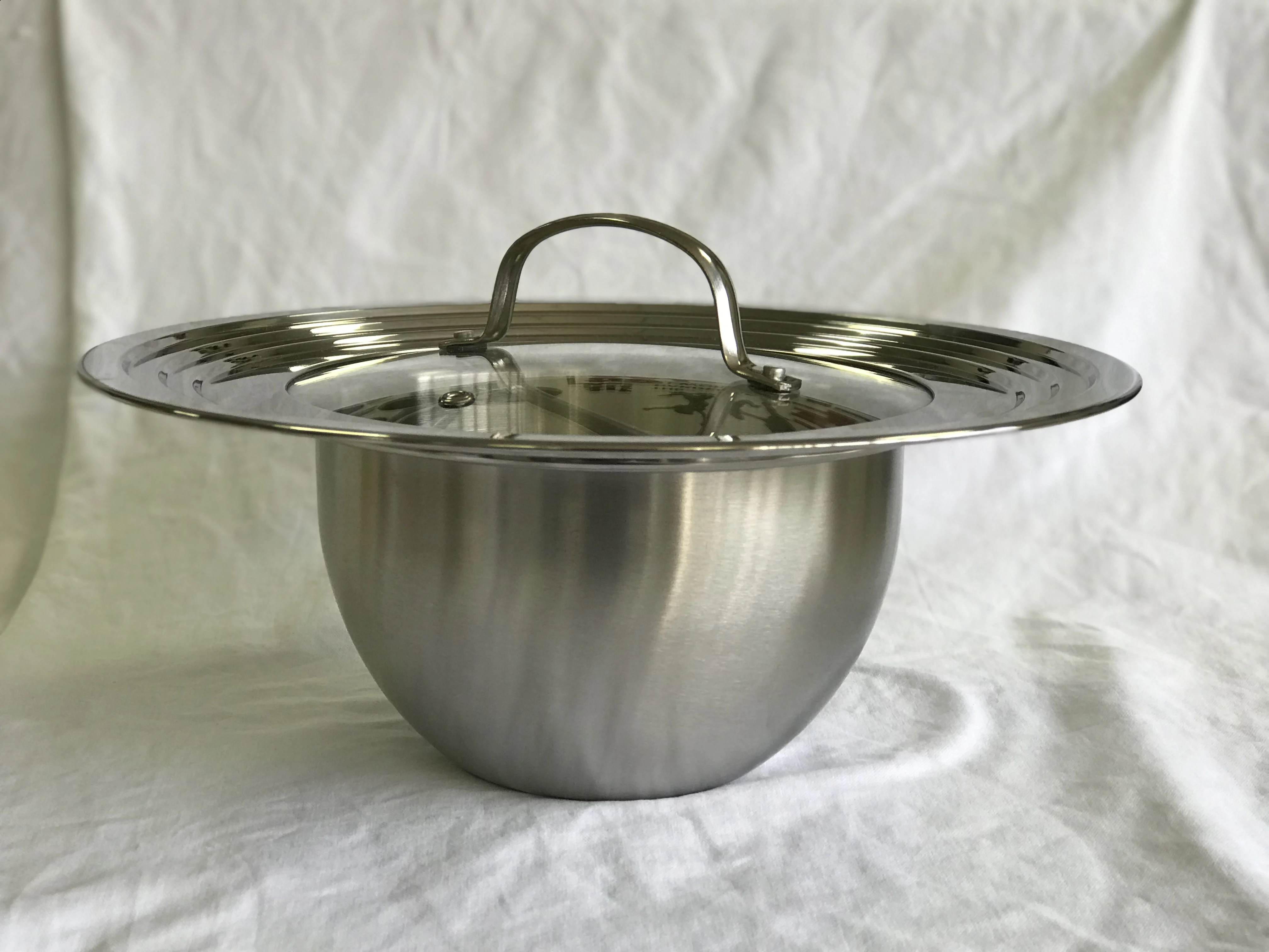 Multi Size Glass Lid With Stainless Steel Rim Universal Lid For