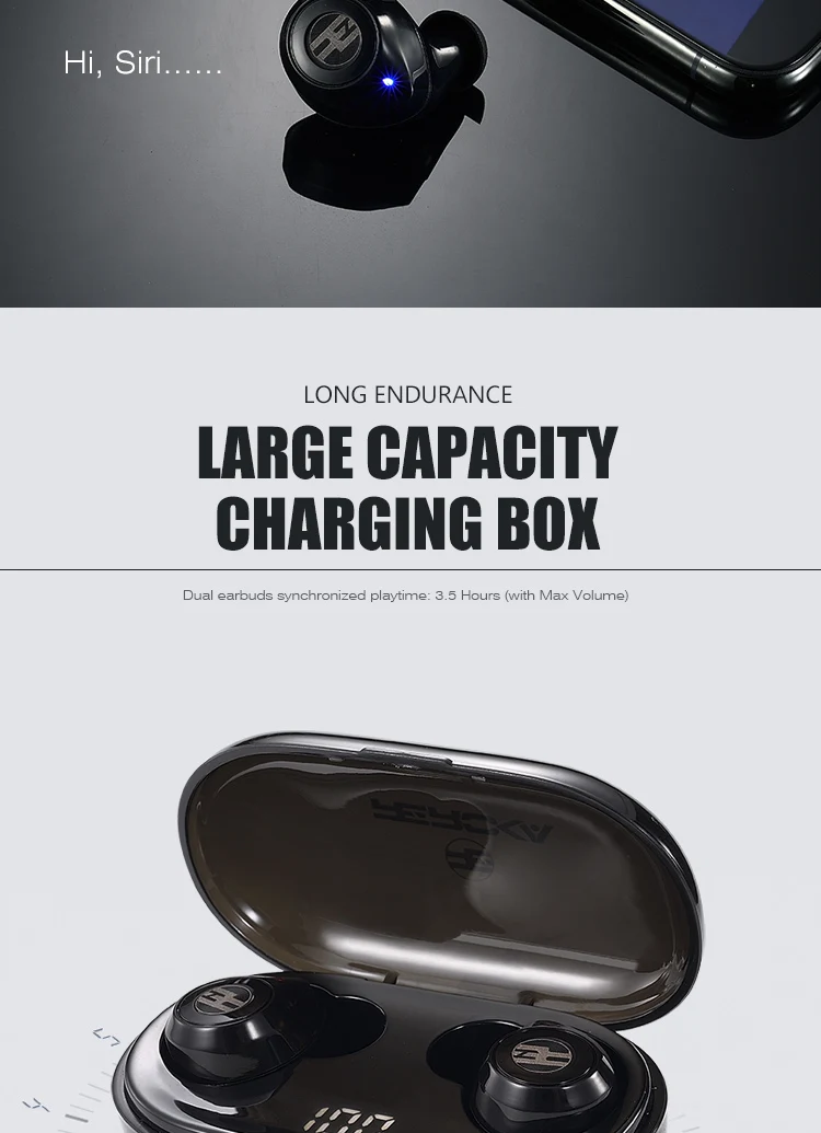 2021 New Model TWS Reroka Revolution Portable LED Touch Control Earbuds Blue 5.1 Ear Buds with Led - ANKUX.COM