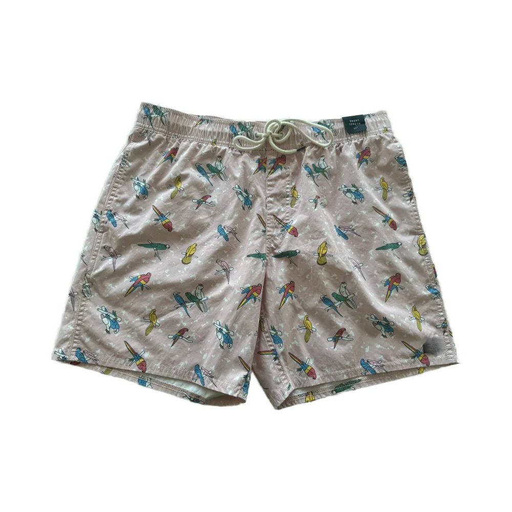 OEM Luxury Men's Boardshorts Custom Private Label Logo Recycled Waterproof Quick Dry Vintage Style Floral Pattern Drawstring manufacture