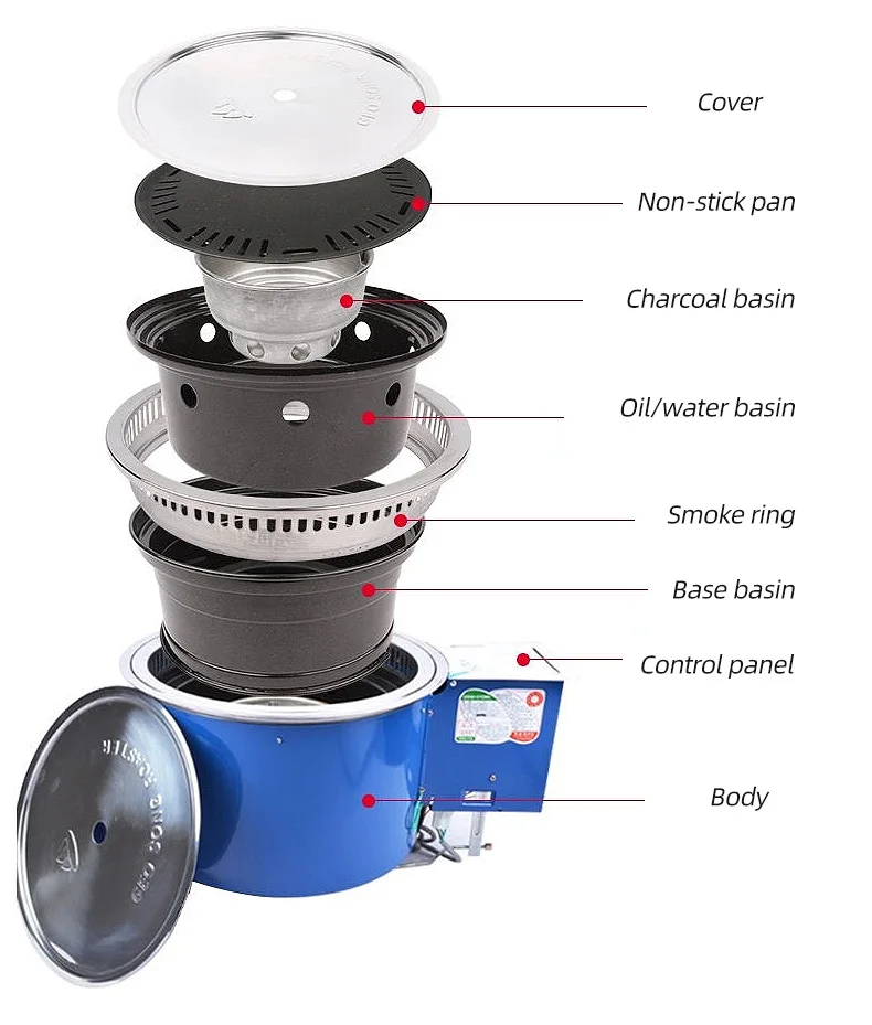 Korean Charcoal And Gas Bbq Grills Commercial Indoor Double Usage Stove