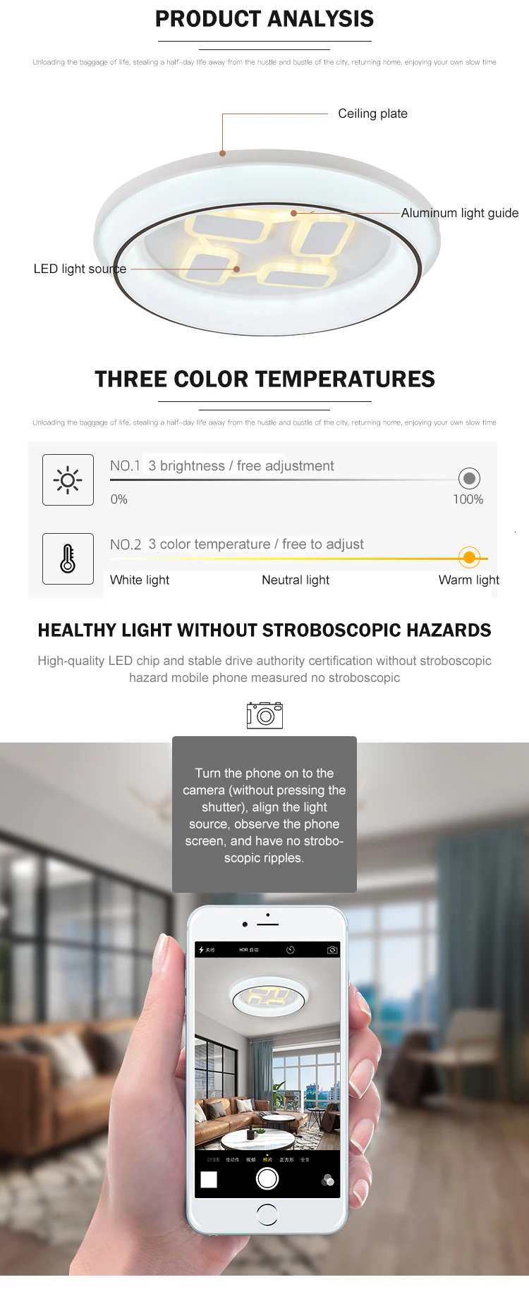 High quality fancy design home decoration round modern decor led ceiling lamp