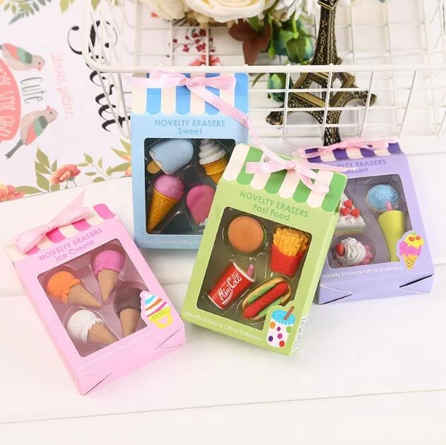 Creative Kfc Set Assorted Food Mini 3d Mini Pencil Eraser With Gift