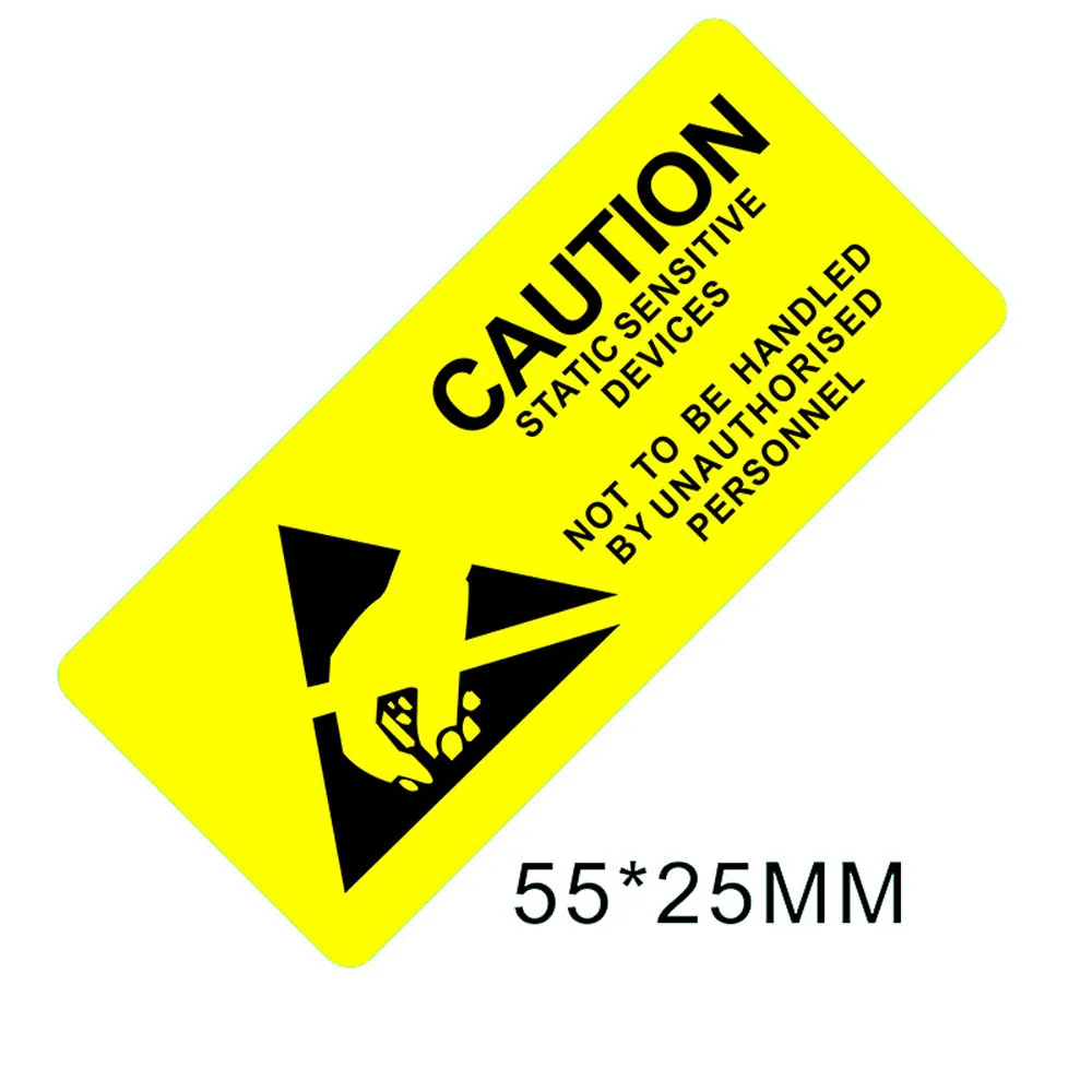 50x Yellow ESD Caution Labels Antistat 38mm x 25mm Anti-static Warning Stickers 