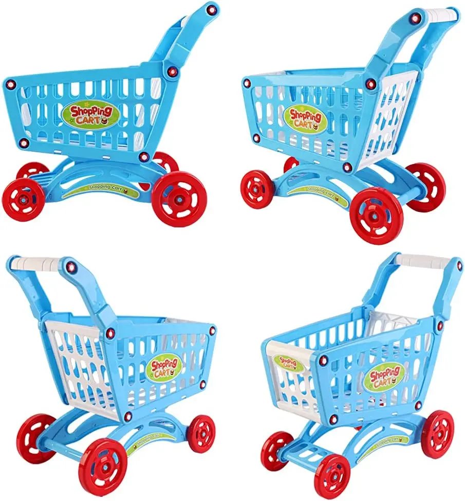 Mini Target Shopping Cart Trolley Play Set Includes Grocery Food Fruit