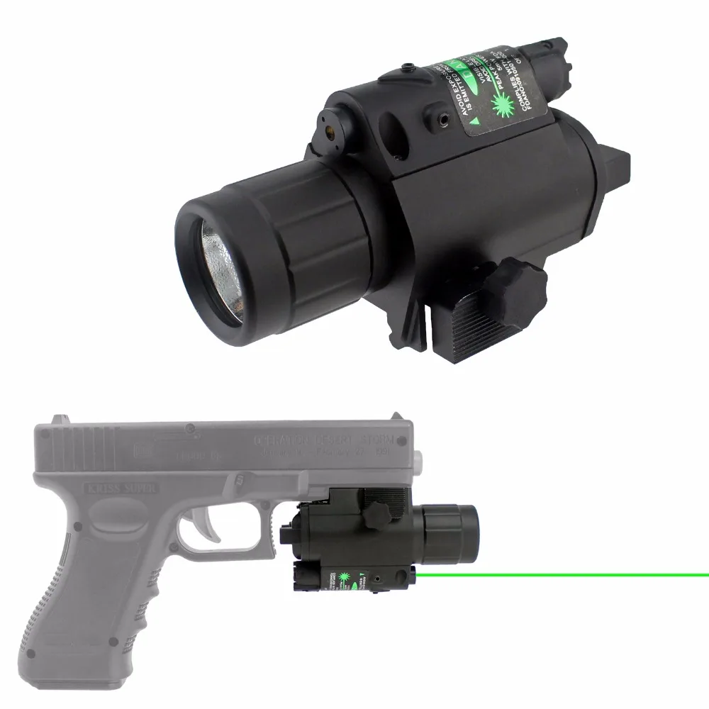 Tactical Taschenlampe Licht Grün Punkt Laser Anblick Combo w/ Schienen Montage Tactical Taschenlampe Licht Grün Punkt Laser Anblick Combo w/ Schienen Montage