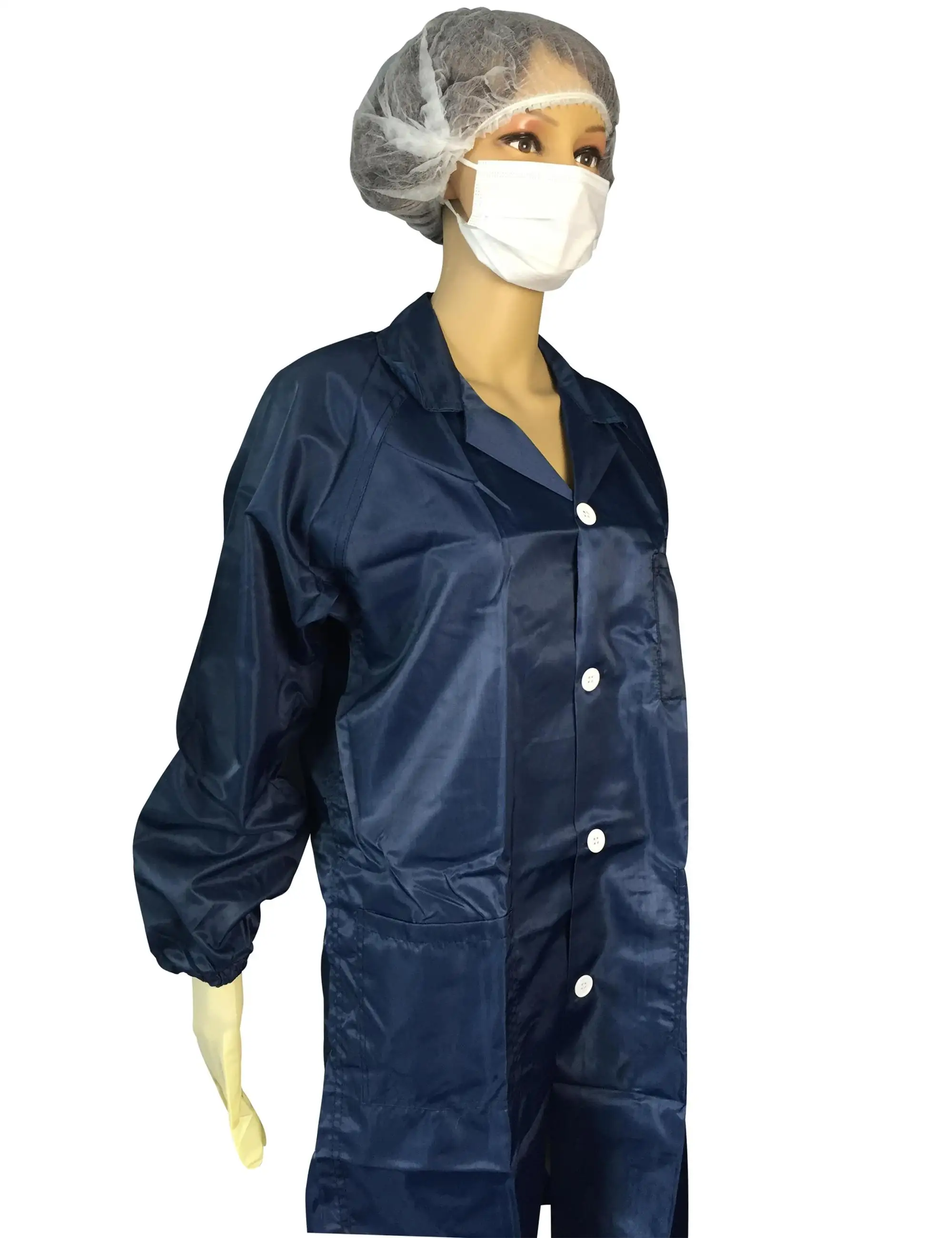 
Best Prices Manufacturer 5mm Stripe ESD Smock Gown for Cleanroom Workwear 