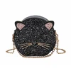 Fashion Luxury women single bolsas para dama mayoreo Sequin cute Cat shoulder handbag